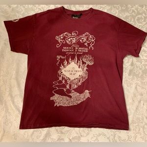 The Harry Potter Shop Platform 9 3/4 TShirt Adult L  The Marauder’s Map auburn